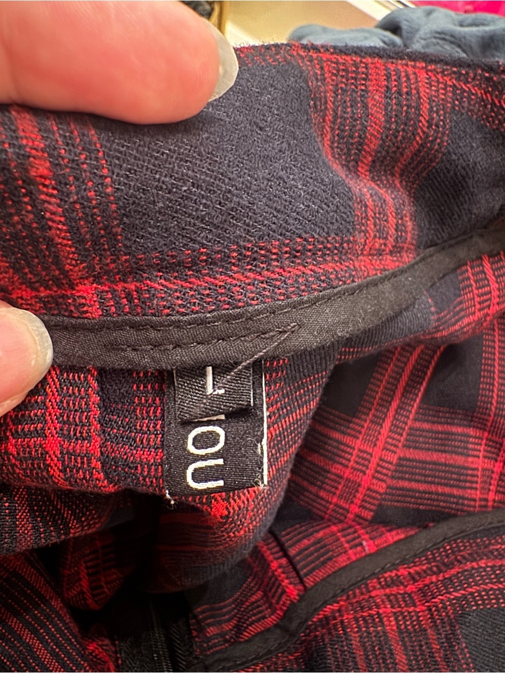 Chou Yatou Red & Black Plaid Skirt with Strap Details - Picture 3 of 5
